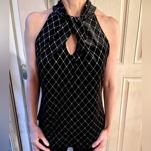 7th Avenue Black Velvet Shirt, Size S